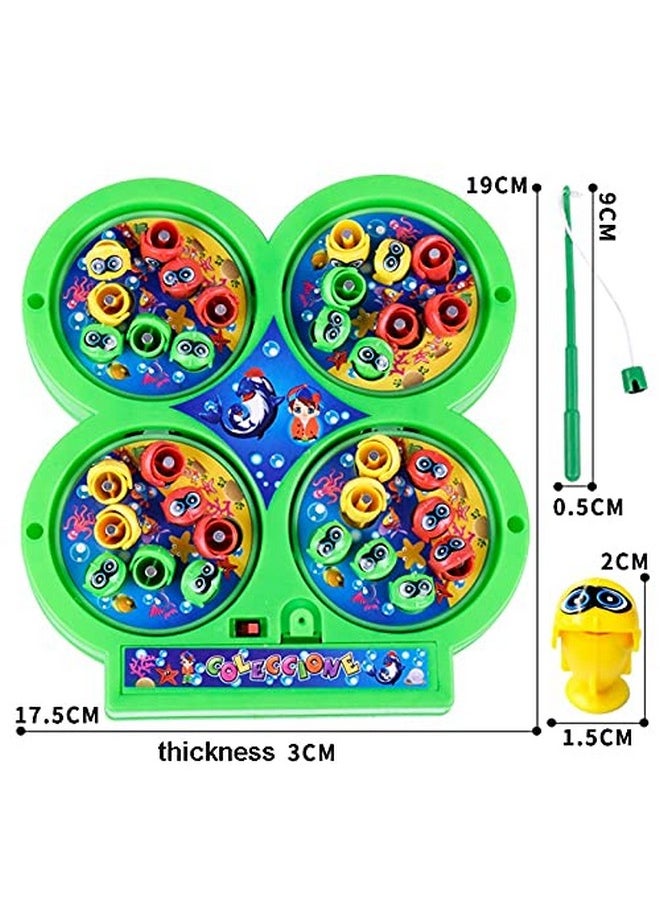 vGRASSP - Musical Fish Catching Game Toy Set With 4 Rotating Fish Ponds On Board | Includes 32 Fishes And 4 Magnetic Fishing Poles | 1-4 Players Game | Durable Gift For Kids - Multicolor - Image 1