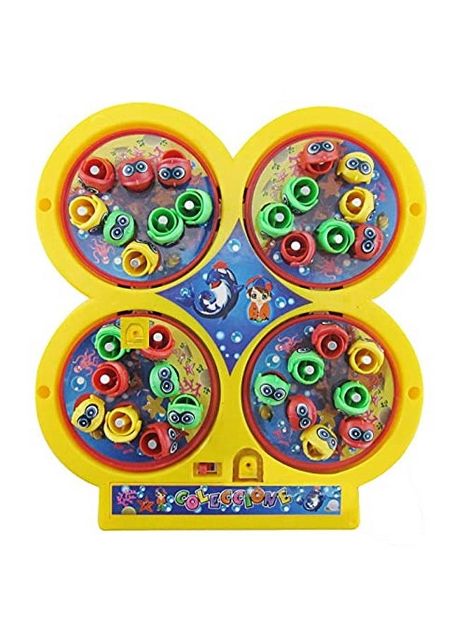 vGRASSP - Musical Fish Catching Game Toy Set With 4 Rotating Fish Ponds On Board | Includes 32 Fishes And 4 Magnetic Fishing Poles | 1-4 Players Game | Durable Gift For Kids - Multicolor - Image 1