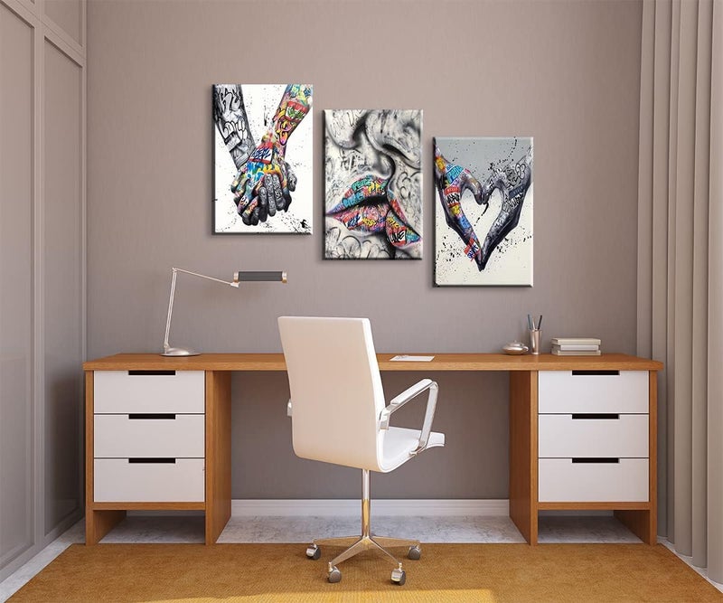 Mistyefly 3 Piece Graffiti Art Wall Decor Pop Canvas Colorful Paintings for Street Bedroom (12''Wx16''Hx3PCS) - Image 4