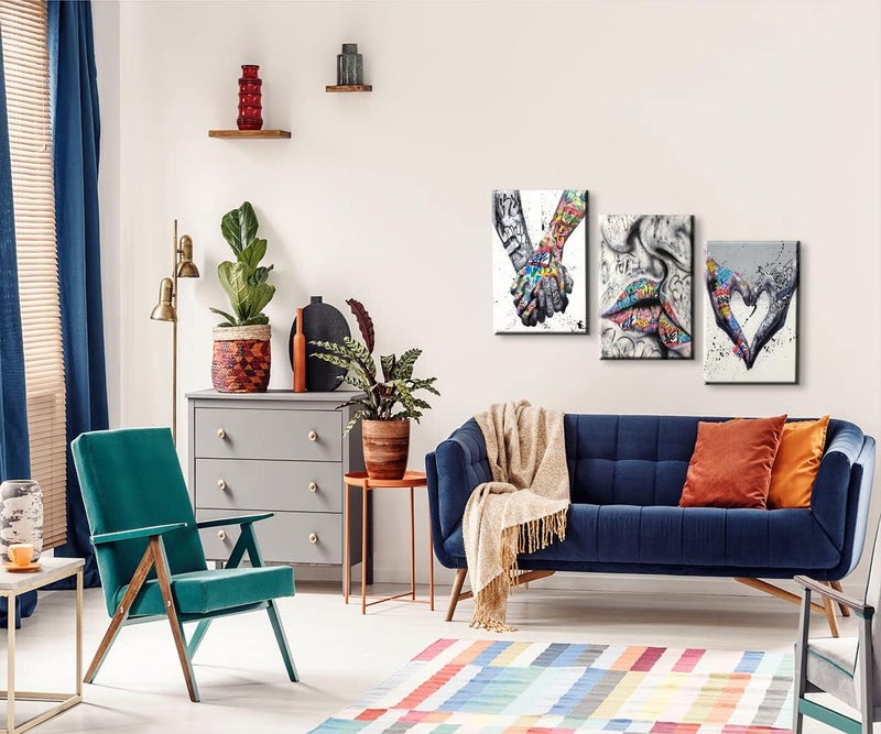 Mistyefly 3 Piece Graffiti Art Wall Decor Pop Canvas Colorful Paintings for Street Bedroom (12''Wx16''Hx3PCS) - Image 5