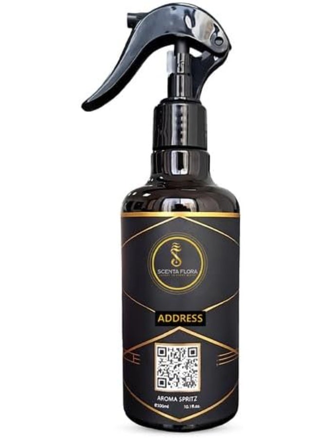 SCENTA FLORA Address Aroma Spritz 300ml | Ready-to-Use Long-Lasting Oil Based Air Freshener for Cars, Carpets, Curtains, Rooms, Washrooms and Fabrics - Image 1