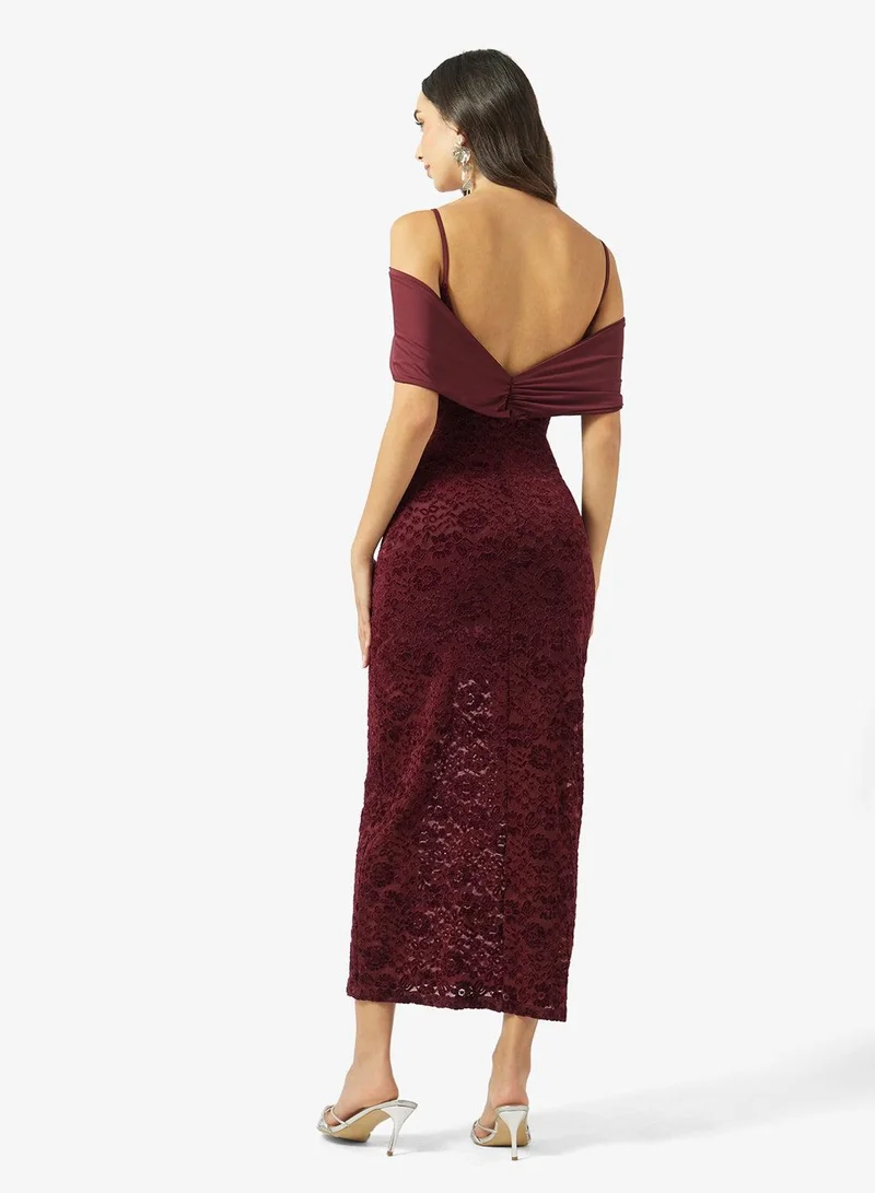 Ginger Lace Detail Backless Dress