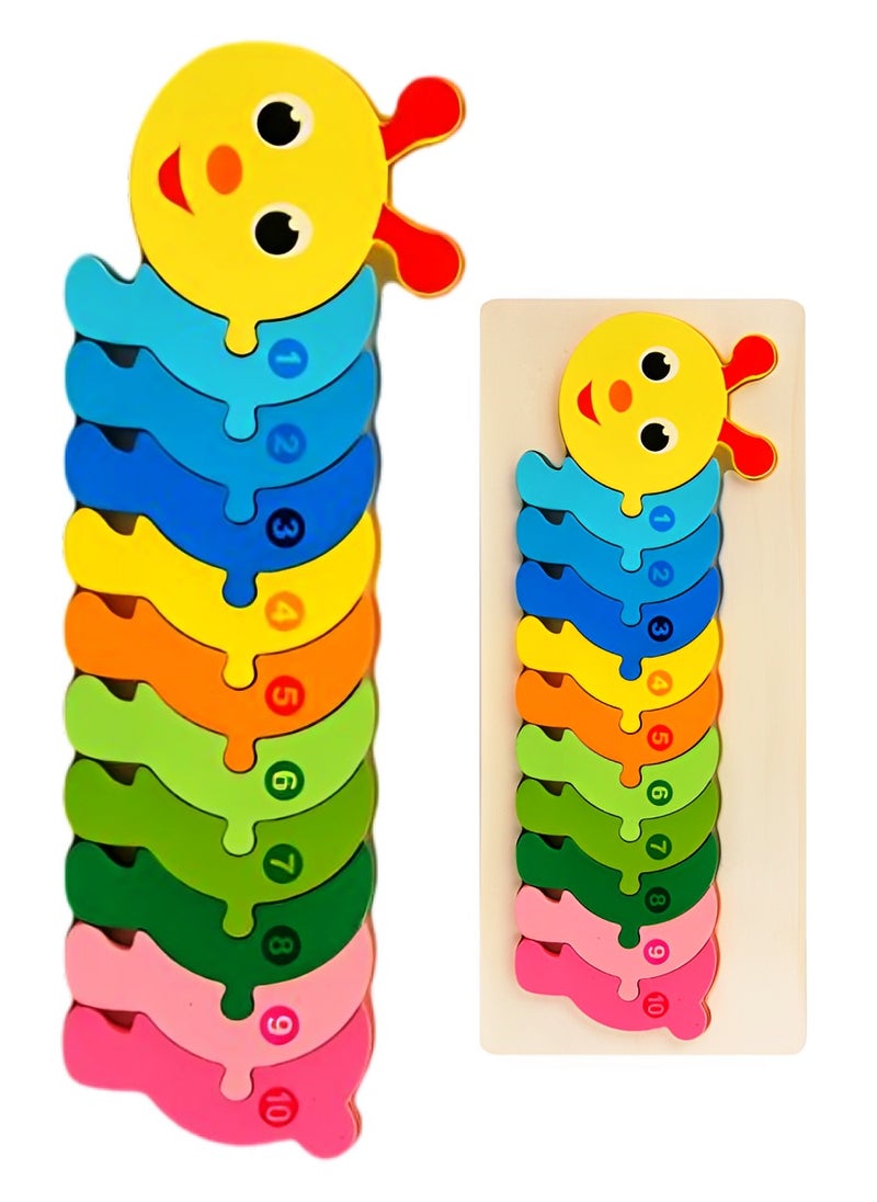 Generic - Wooden 3D Puzzles Sensory Cognition, Teacher Parents Early Learning Support Tools, Attractive Colors and Patterns, Montessori Fine Motor Skill Development Toys, Ideal Kids Gift (Insect Shape) - Image 1