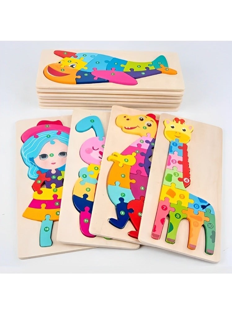 Generic - Wooden 3D Puzzles Sensory Cognition, Teacher Parents Early Learning Support Tools, Attractive Colors and Patterns, Montessori Fine Motor Skill Development Toys, Ideal Kids Gift (Insect Shape) - Image 1