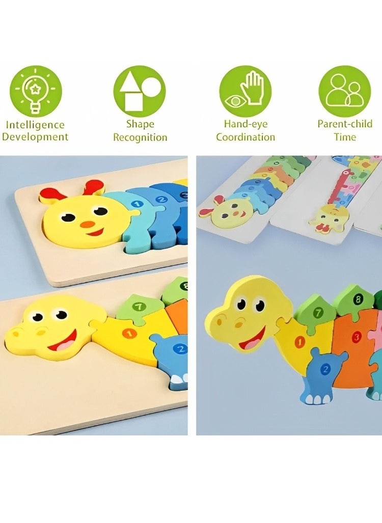 Generic - Wooden 3D Puzzles Sensory Cognition, Teacher Parents Early Learning Support Tools, Attractive Colors and Patterns, Montessori Fine Motor Skill Development Toys, Ideal Kids Gift (Insect Shape) - Image 1