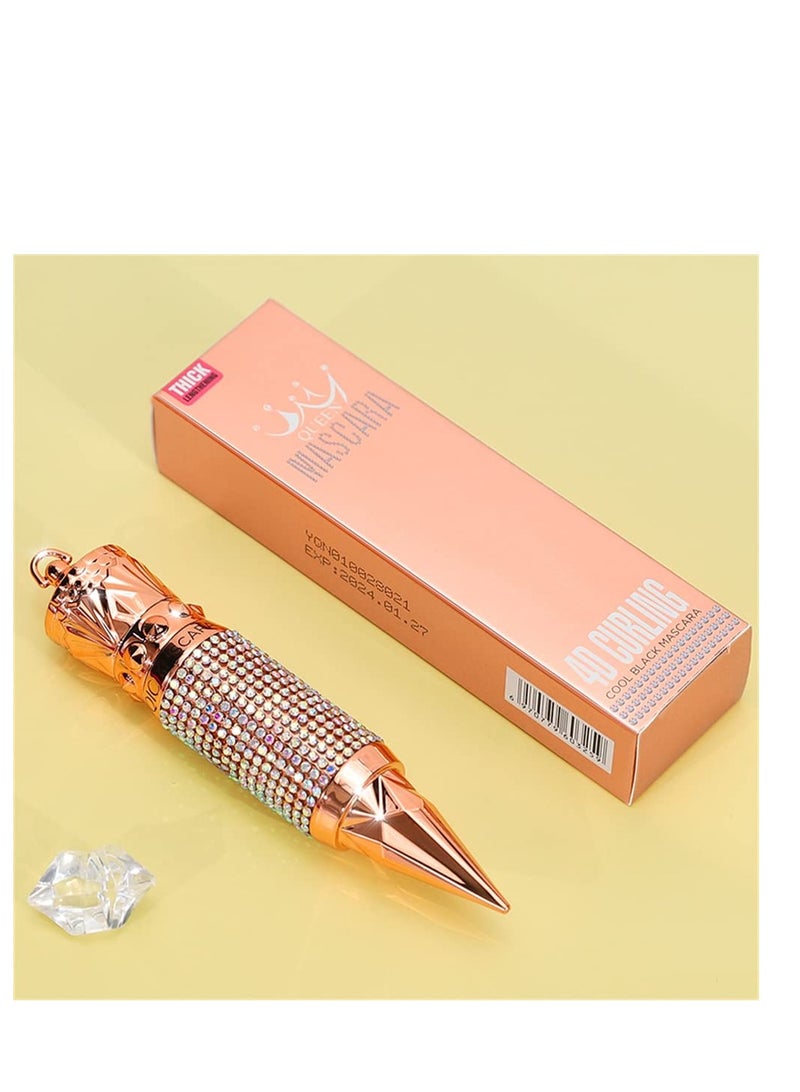 SYOSI Eyelash Mascara Waterproof & Long Lasting, 4D silk Fiber Lash Mascara Volume and Length Eye Makeup Sparkling Diamond Mascara - Image 5