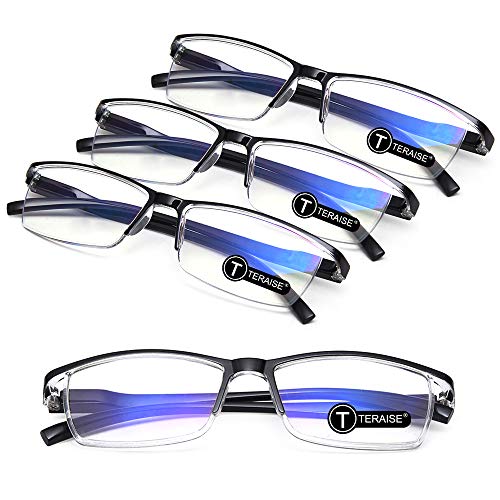 TERAISE 4PCS Fashion Anti-blue light Reading Glasses Men Women Computer Reader(2.25X) - Image 1