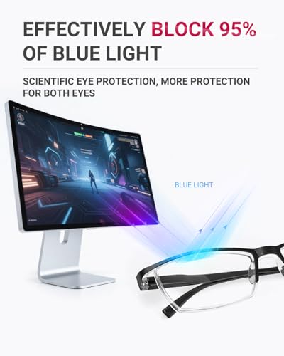 TERAISE 4PCS Fashion Anti-blue light Reading Glasses Men Women Computer Reader(2.25X) - Image 2