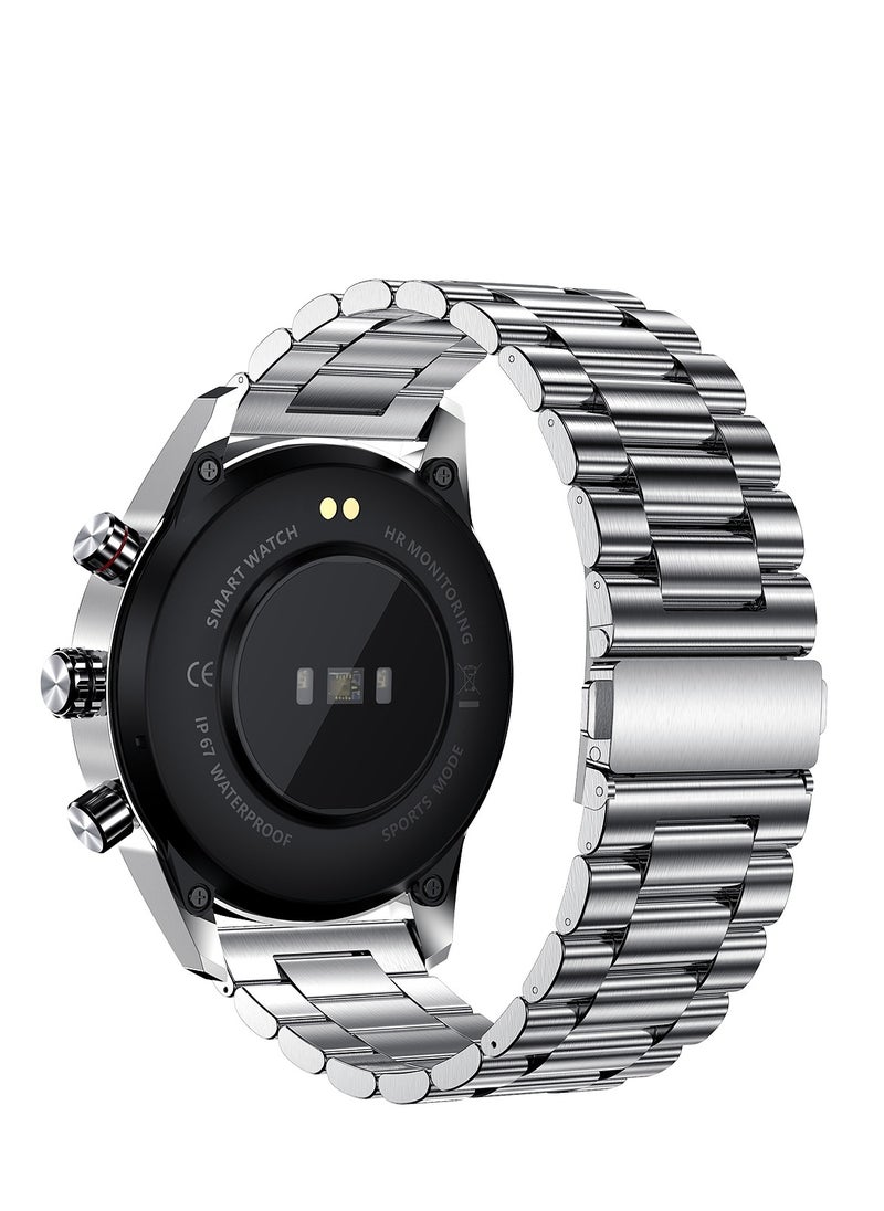 LIGE New HD TFT Screen Smart Watches for Men's Business Bluetooth Call Sleep Sports Heart Rate Blood Pressure Fitness Tracker Waterproof Multi-function Steel Silver  - Image 2