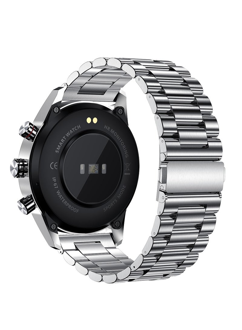 LIGE New HD TFT Screen Smart Watches for Men's Business Bluetooth Call Sleep Sports Heart Rate Blood Pressure Fitness Tracker Waterproof Multi-function Steel Silver - Image 2