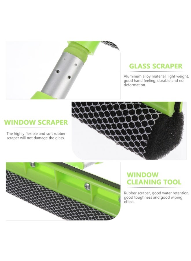 2-in-1 Telescopic Window Squeegee – Double-Sided Glass Cleaner with Long Aluminum Handle – Microfiber Scrubber & Wiper for Windows, Showers, Mirrors, Glass Doors - Image 3
