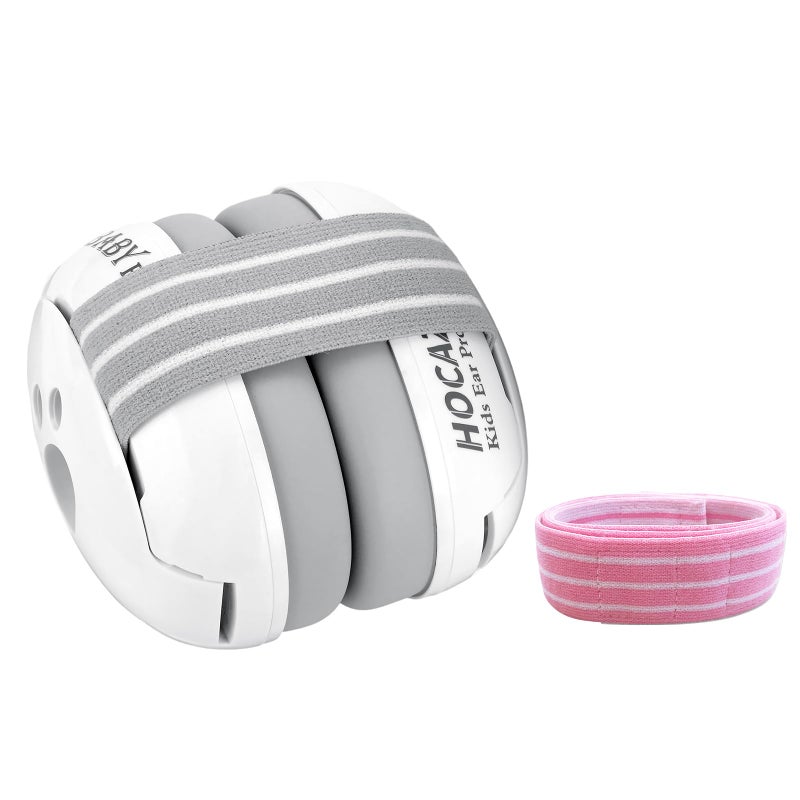 Hocazor HZ001 Baby Hearing Protection - CE & CPC Certified for Babies up to 36 Months - with Replacement Headband Baby Earmuffs Ear Protection for Airplane, Firework Show - White - Image 1
