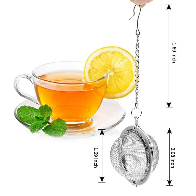 Fu Store 2pcs Stainless Steel Mesh Tea Ball 2.1 Inch Tea Strainers Teas Infuser Strainer Filters for Teas - Image 2