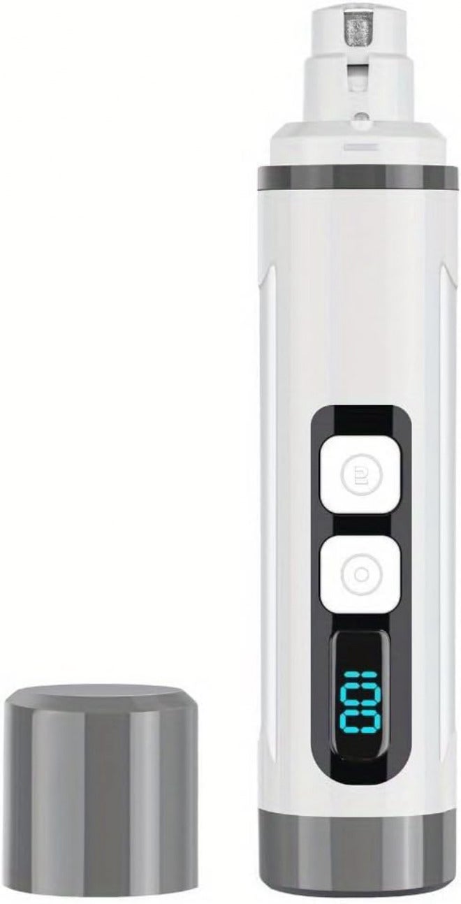 مطحنة أظافر الكلاب الهادئة - مطحنة أظافر الكلاب والقطط فائقة الهدوء مع ضوء LED وعرض البطارية ورأس طحن مطور - مقلم أظافر غير مؤلم للحيوانات الأليفة الصغيرة إلى الكبيرة، والأظافر السميكة، والكفوف الحساسة - Image 1