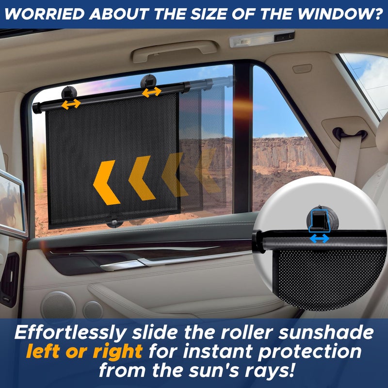 EcoNour Car Window Shades for Windows (2 Pack) | Shade Automotive Interior Sun Protection Large Offers Complete from UV Rays and Glare 18" x 20" - Image 4
