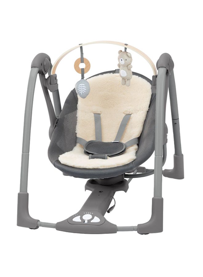 ingenuity أرجوحة كل موسم المحمولة 'ن جو، تقنية تدفق الهواء، شريط ألعاب خشبي، موسيقى، 0 - 9 أشهر - Image 1