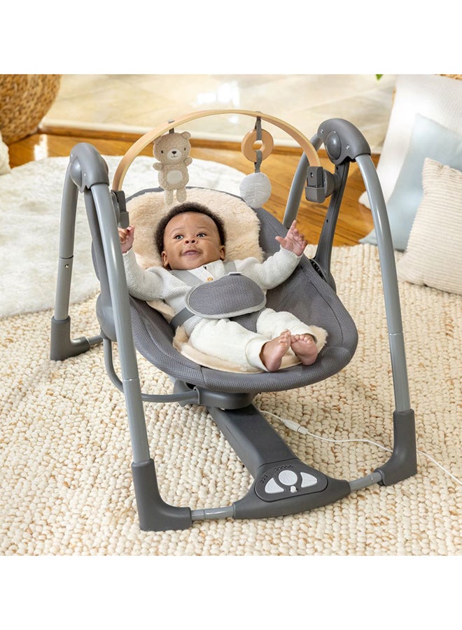 ingenuity أرجوحة كل موسم المحمولة 'ن جو، تقنية تدفق الهواء، شريط ألعاب خشبي، موسيقى، 0 - 9 أشهر - Image 2