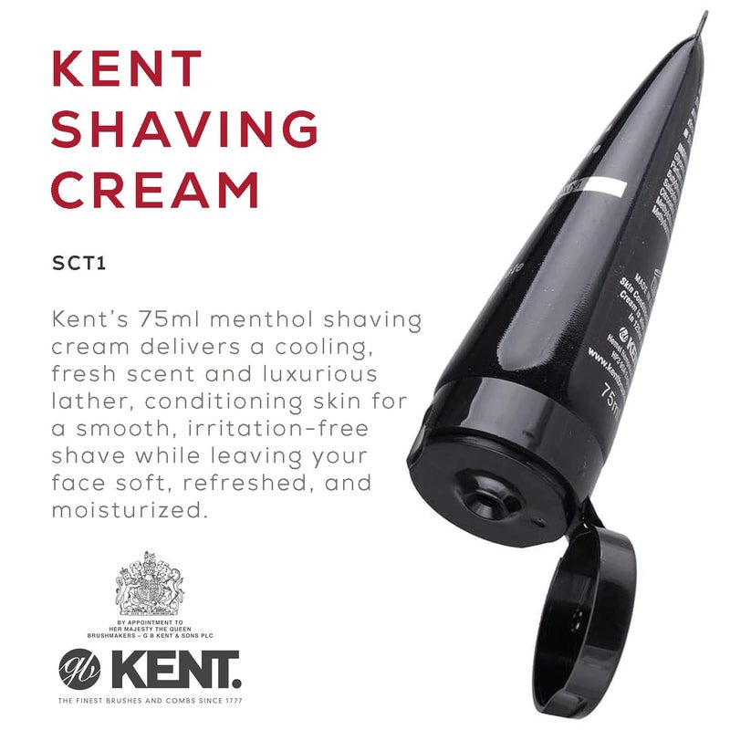 Kent SCT1 Shaving Cream Tube for Smooth Cooling Menthol Shave Cream, No More Nicks, Cuts or Razor Burn, Perfect Size for Travel or Home, Great for Sensitive Skin and all Skin Types - Image 3