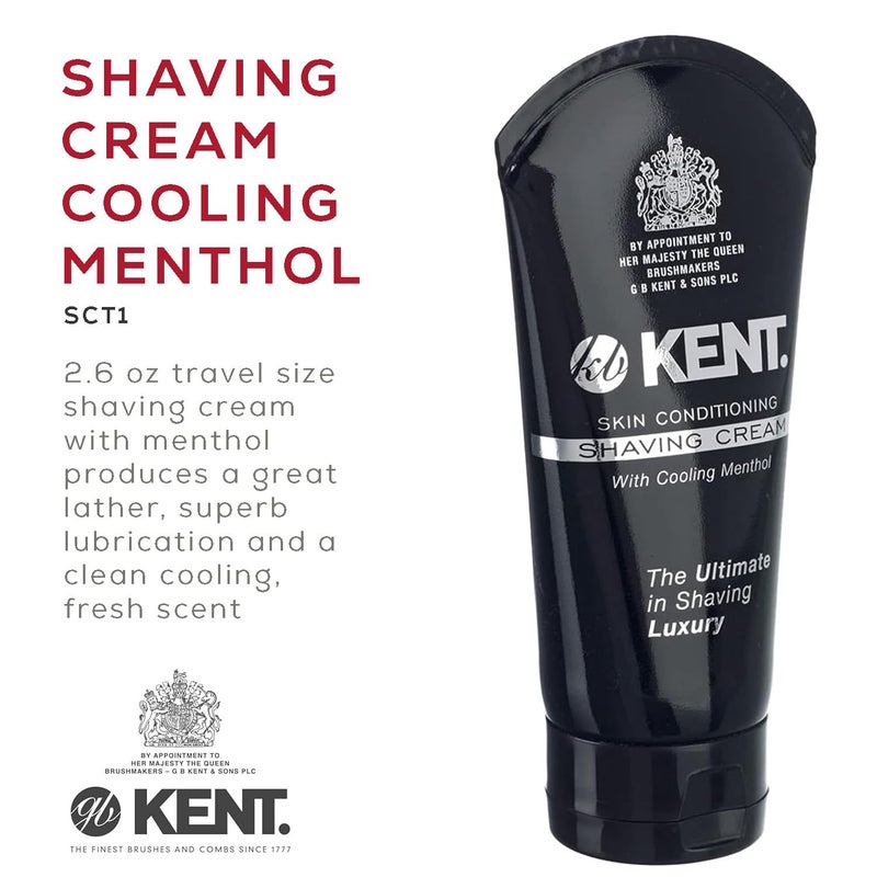 Kent SCT1 Shaving Cream Tube for Smooth Cooling Menthol Shave Cream, No More Nicks, Cuts or Razor Burn, Perfect Size for Travel or Home, Great for Sensitive Skin and all Skin Types - Image 2