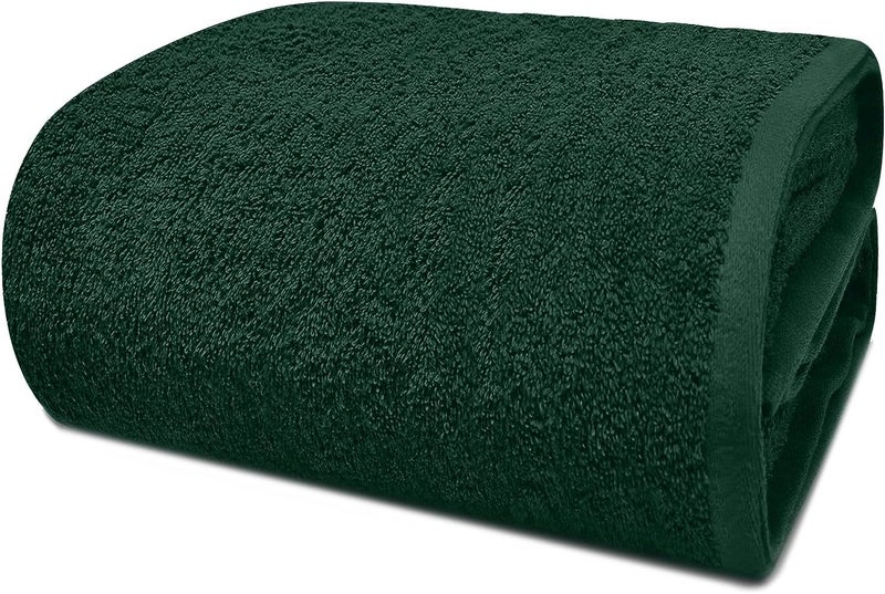 DAN RIVER Pack of 1 Bath Sheet 40x80 Inches, Oversized Bath Towels Extra Large, Organic Cotton Towels for Bathroom - Hunter Green - Image 1