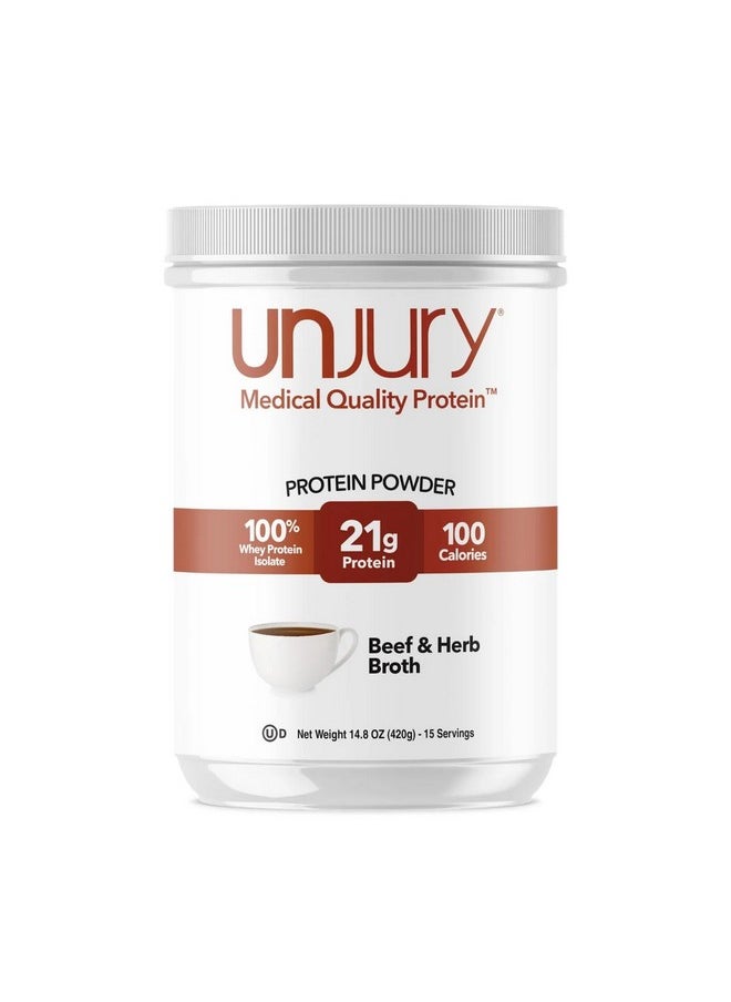 Health & Household - Unjury Whey Protein Powder | Beef And Herb High Protein Soup | 21G 100% Whey Isolate Protein Powder | Low Carb And Lactose Free | Gluten Free | Certified Kosher | 15 Servings - Image 1