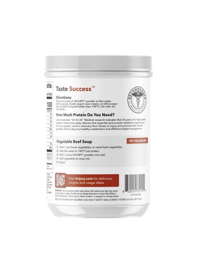 Health & Household - Unjury Whey Protein Powder | Beef And Herb High Protein Soup | 21G 100% Whey Isolate Protein Powder | Low Carb And Lactose Free | Gluten Free | Certified Kosher | 15 Servings - Image 1