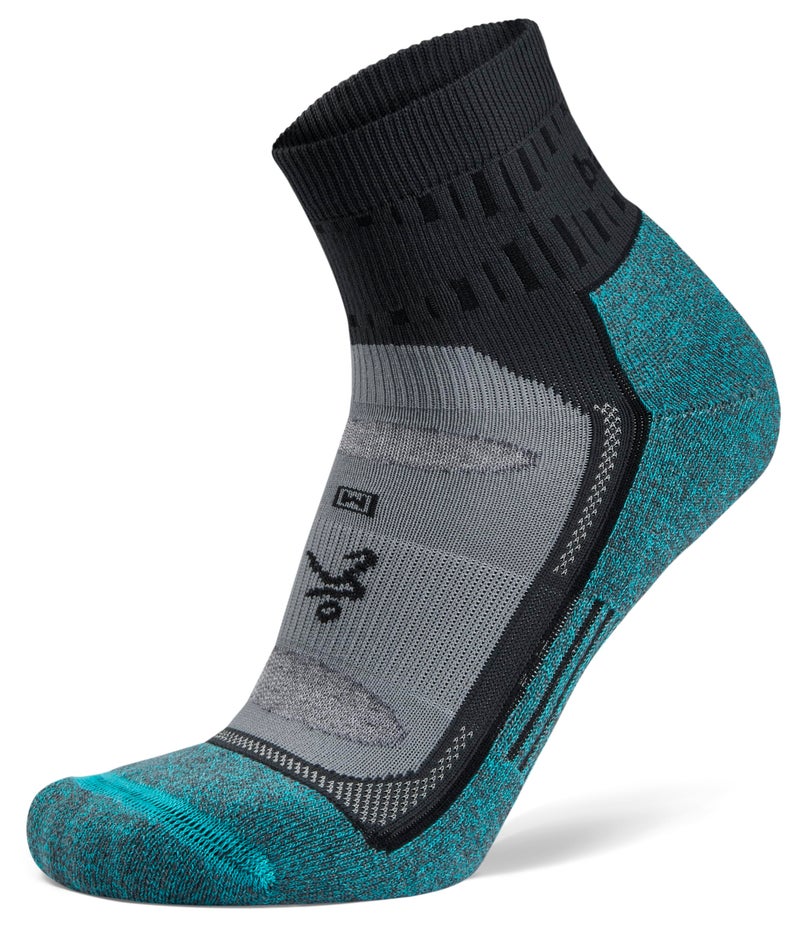 Balega Blister Resist Performance Quarter Athletic Running Socks for Men and Women (1 Pair), Grey/Blue, Medium