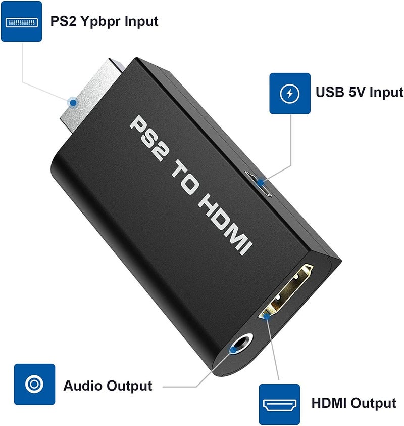 MICROWARE PS2 to HDMI Converter Adapter, Supports All PS2 Display Modes - Image 3
