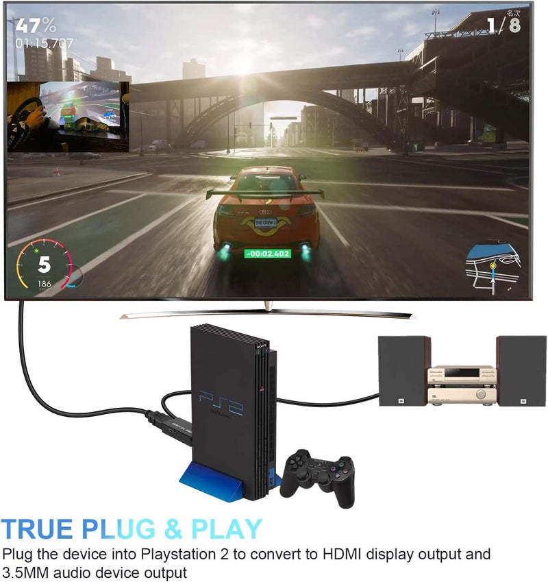 MICROWARE PS2 to HDMI Converter Adapter, Supports All PS2 Display Modes - Image 4
