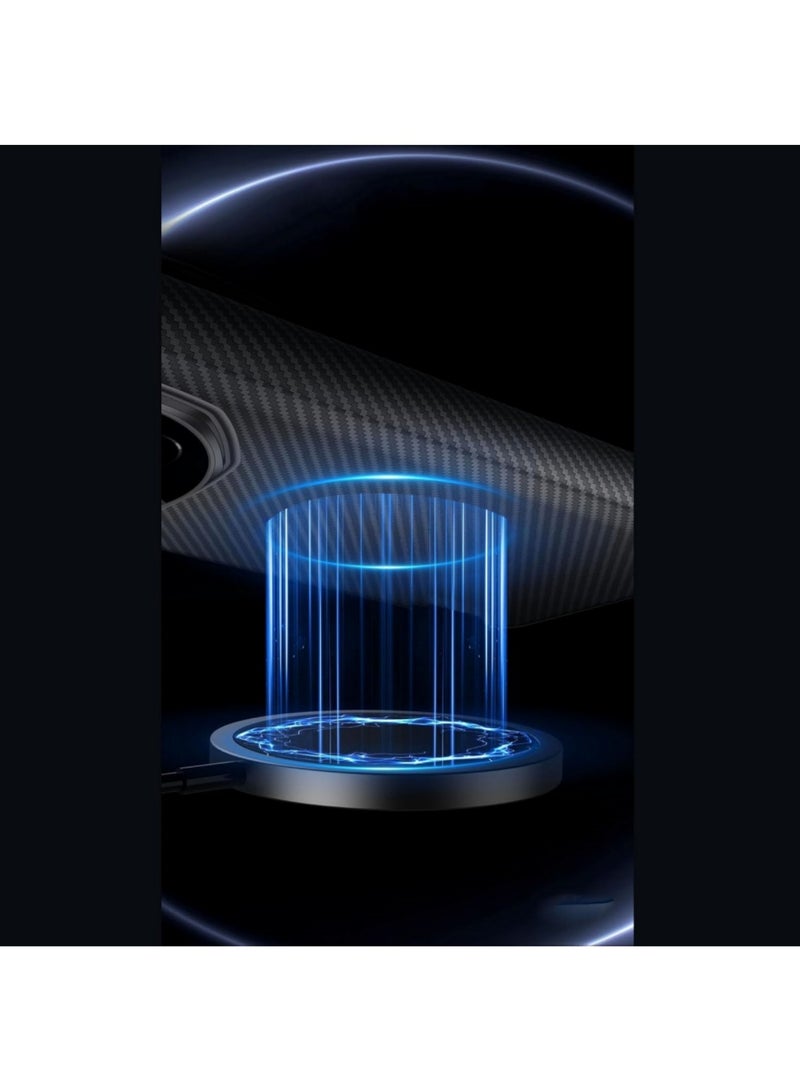 اووكاي جراب مغناطيسي متوافق مع Honor Magic V5، نافذة عرض ذكية مع خاصية الاستيقاظ/السكون التلقائي مع الرد بدون قلب، جراب نحيف وخفيف الوزن ومضاد للصدمات ومضاد للسقوط مصنوع من ألياف الكربون (أسود) - Image 2