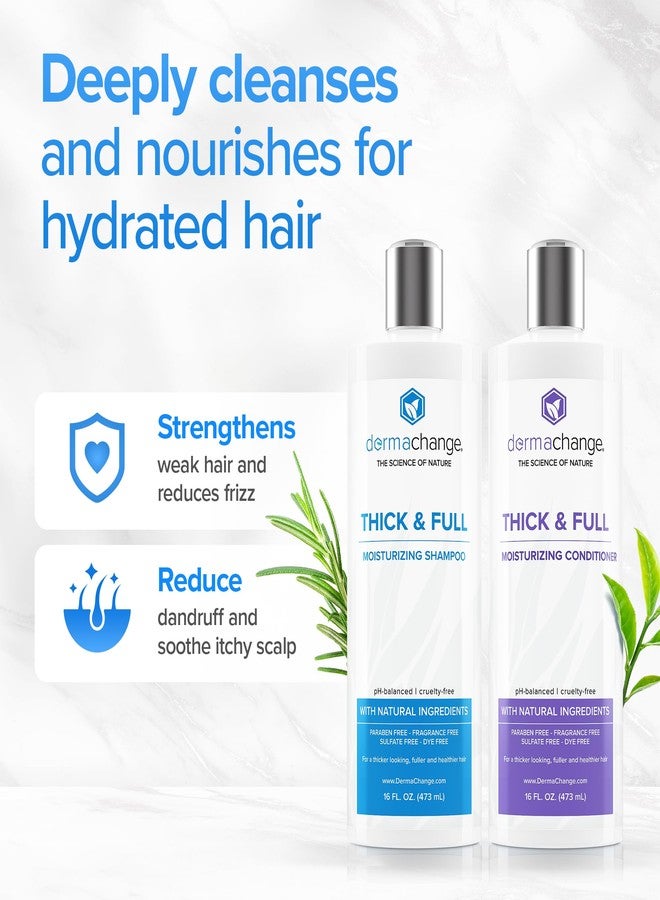 dermachange Natural Hair Growth Shampoo and Conditioner Set - Sulfate Free, Vegan, Thicker Hair Regrowth with Vitamins - Hair Loss & Thinning Products - Curly or Color Treated Hair - For Men and Women (16oz) - Image 4