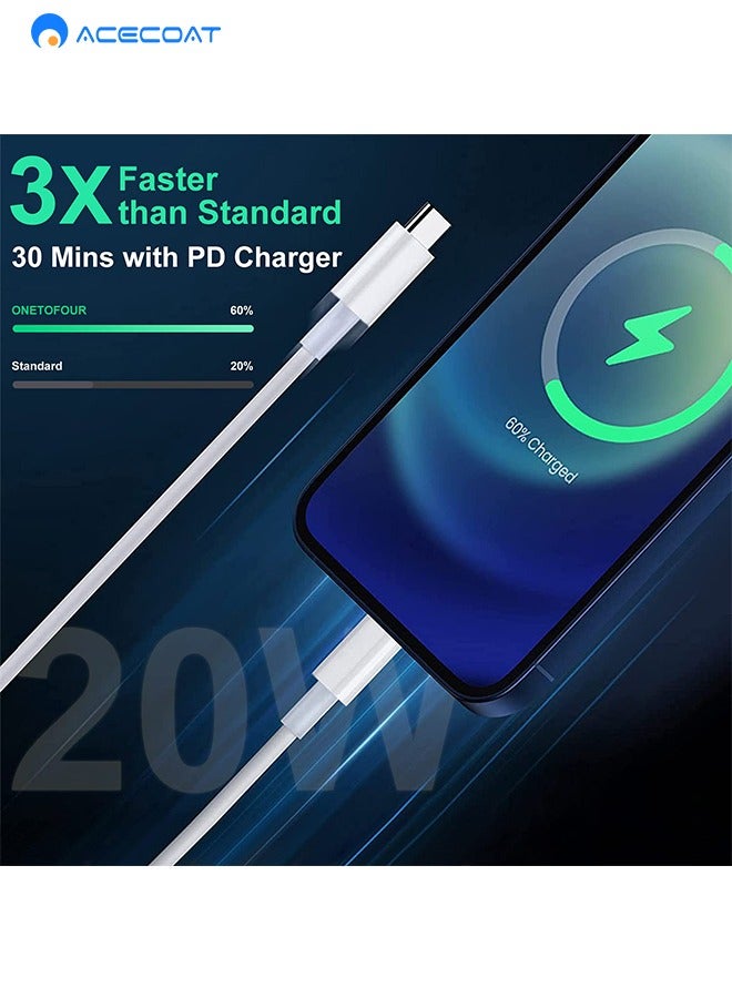 ACECOAT iPhone PD20W Fast Charger Cable, Apple MFi Certified 3 Pack USB-C to Lightning Cable (100CM) Fast Charging Compatible for iPhone 13/13 Pro/12/12 Pro Max/11/11 Pro Max/Xs Max/XR/X/se, iPad and More - Image 2