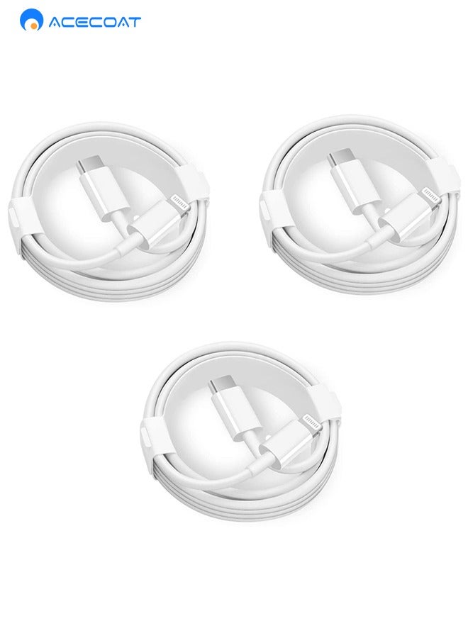 ACECOAT iPhone PD20W Fast Charger Cable, Apple MFi Certified 3 Pack USB-C to Lightning Cable (100CM) Fast Charging Compatible for iPhone 13/13 Pro/12/12 Pro Max/11/11 Pro Max/Xs Max/XR/X/se, iPad and More - Image 1