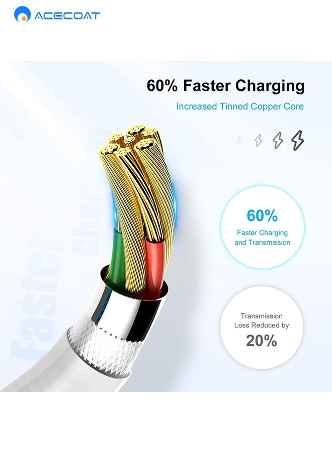 ACECOAT iPhone PD20W Fast Charger Cable, Apple MFi Certified 3 Pack USB-C to Lightning Cable (100CM) Fast Charging Compatible for iPhone 13/13 Pro/12/12 Pro Max/11/11 Pro Max/Xs Max/XR/X/se, iPad and More - Image 4
