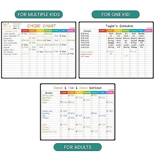 Clever Clean Magnetic Dry Erase Chore Chart, Monthly Calendar Set - 14.5"x11" Monthly Calendar, Chore Board for Fridge - 6 Extra Fine Point Markers Included - Shipped Flat - Image 5