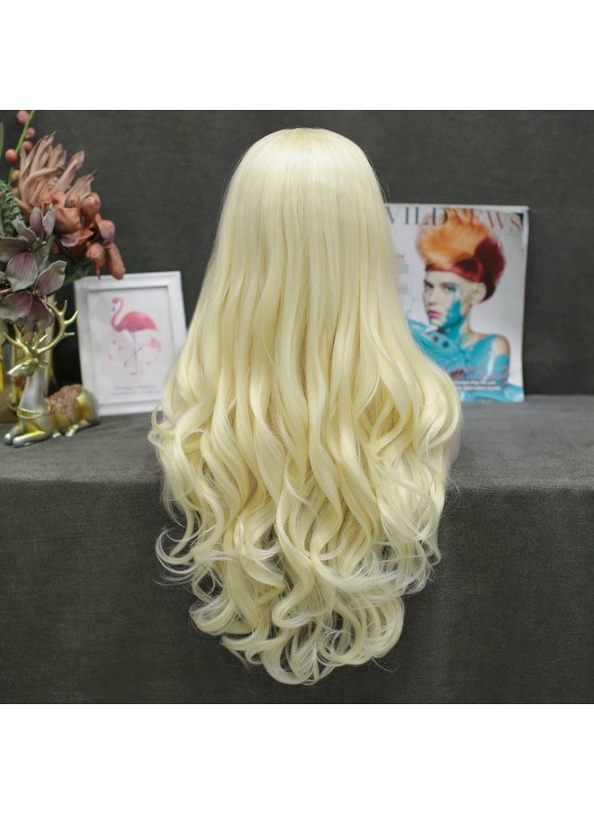 IMSTYLE Mstyle 613 Blonde Wave Lace Front Wig Heat Resistant Synthetic Light Blonde Hair Wig For Cosplay Party Halloween 26 Inch  - Image 3