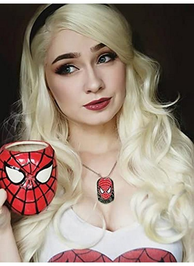 IMSTYLE Mstyle 613 Blonde Wave Lace Front Wig Heat Resistant Synthetic Light Blonde Hair Wig For Cosplay Party Halloween 26 Inch  - Image 5