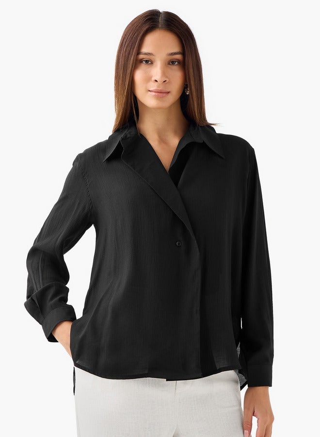 Splash FAV Regular Fit Viscose Top with Button Detail - Image 1