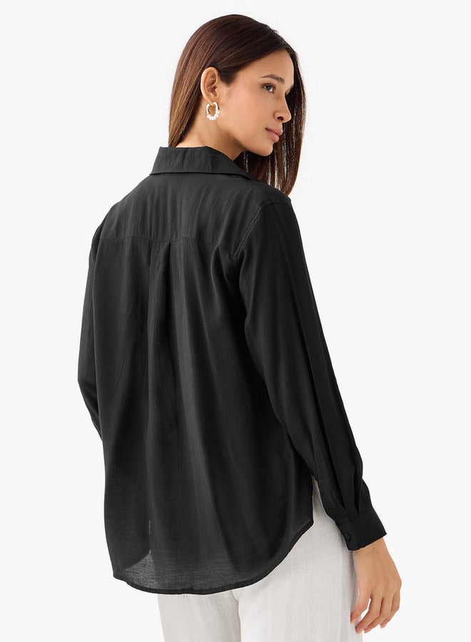 Splash FAV Regular Fit Viscose Top with Button Detail - Image 3