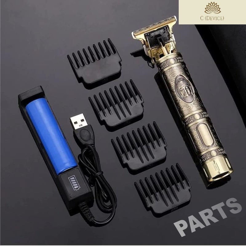 C DEVICE مقص شعر C (الجهاز) للرجال - ماكينة حلاقة احترافية بشفرة قابلة للتعديل، ماكينة حلاقة دقيقة، مقص للجسم (هيكل معدني) - Image 2