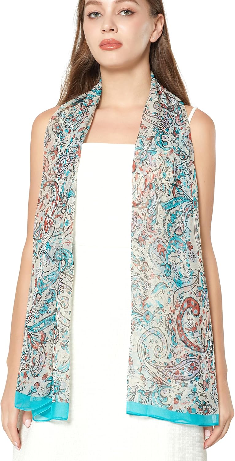 PANTONIGHT Long Chiffon Sheer Scarf Gradient Shaded Colors Lightweight Scarf For Womens - Image 3