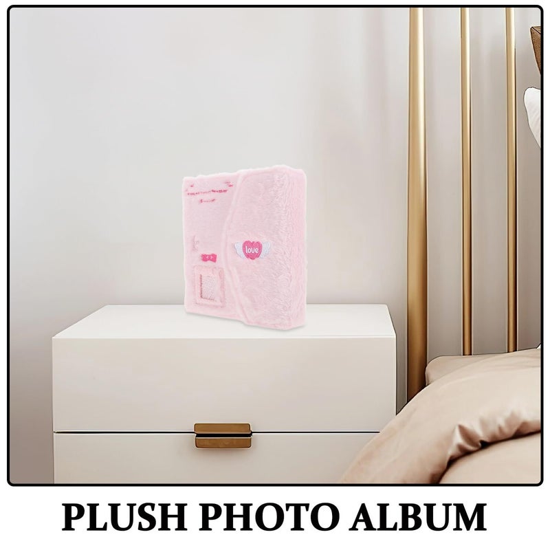 Pink Plush Photocard Binder With Removable Sleeves 3 Inch Scrapbook Storage For Photos And Cards - Image 4