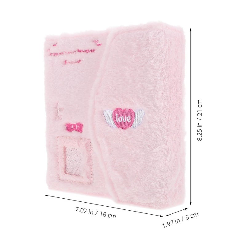 Pink Plush Photocard Binder With Removable Sleeves 3 Inch Scrapbook Storage For Photos And Cards - Image 3