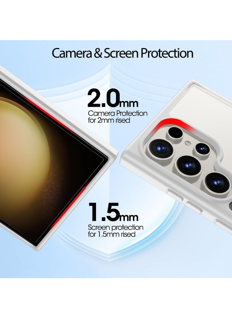Generic Magnetic Case for Samsung Galaxy S22 Ultra Case [Compatible with MagSafe] [Shockproof Military Grade], Transparent Back Slim Bumper Cover Phone Case Samsung S22 Ultra (white)  - Image 4