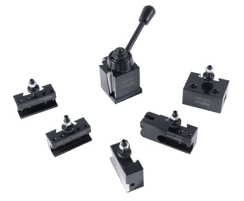 Accusize Industrial Tools - OXA Wedge Type Quick Change Tool Post Set for Mini Lathe, 6-9 Inch Swing, 6 Pcs, Steel Construction, 0251-0000 - Image 3