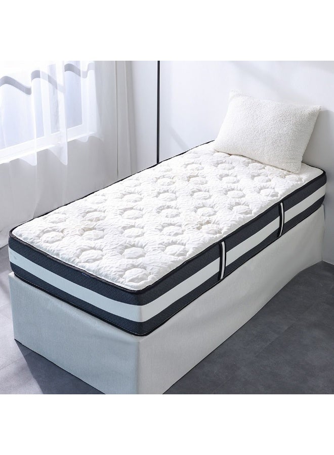 DANUBE HOME Luxuria Bonnell Spring Foam Mattress Medium Soft Feel Single Bed Mattress Spine Balance For Pressure Relief Thickness 26 Cm -White/ Dark Grey - Image 5