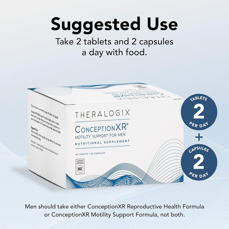 Theralogix ConceptionXR Motility Support Formula  Mens Preconception Vitamins for Fertility Support  Male Fertility Supplements for Sperm Health  NSF Certified  60 Tabs  60 Caps 30Day Supply - Image 4