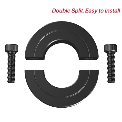 AZSSMUK Bore 1/4" Shaft Collar Double Split Axle Collar Clamp of Carbon Steel Set Screw,4-Pieces - Image 2