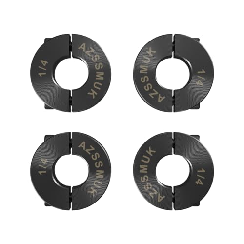 AZSSMUK Bore 1/4" Shaft Collar Double Split Axle Collar Clamp of Carbon Steel Set Screw,4-Pieces - Image 1