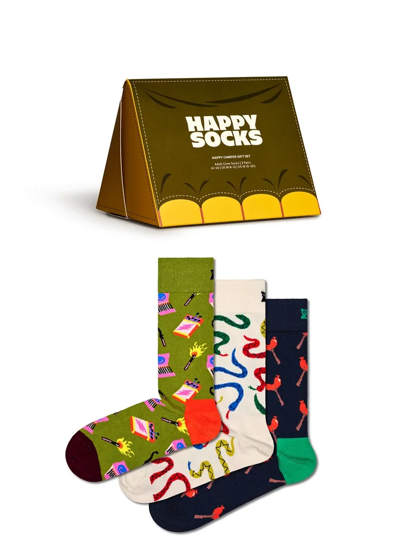 هابي سوكس 3-PACK HAPPY CAMPER SOCKS GIFT SET
